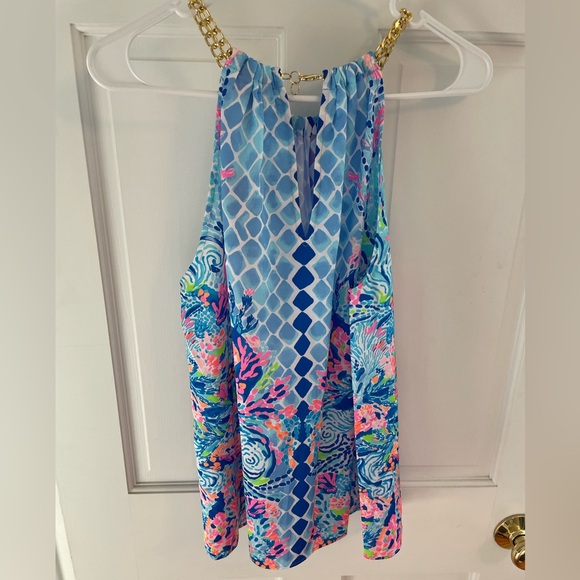 NWT Lilly Pulitzer Isa Halter Top Multi Hidden Treasure Engine Size M - Picture 5 of 6